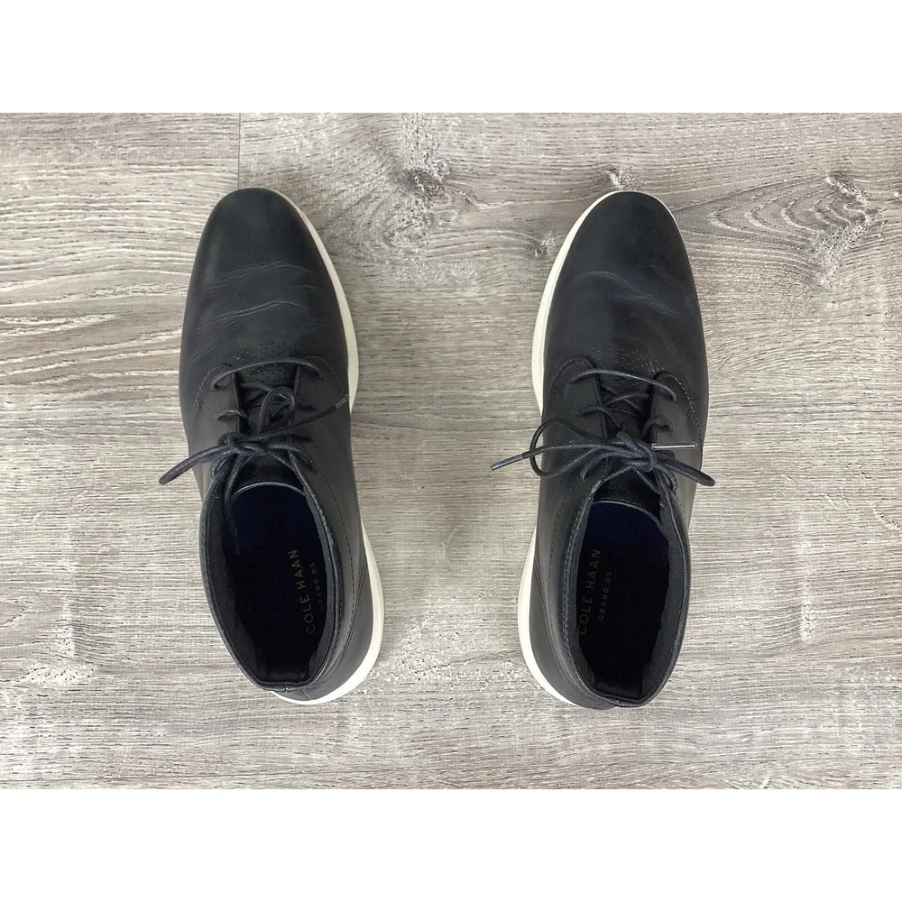 Cole Haan Grand OS Tour Chukka Boots Men's Size 12 Black Leather Waterproof